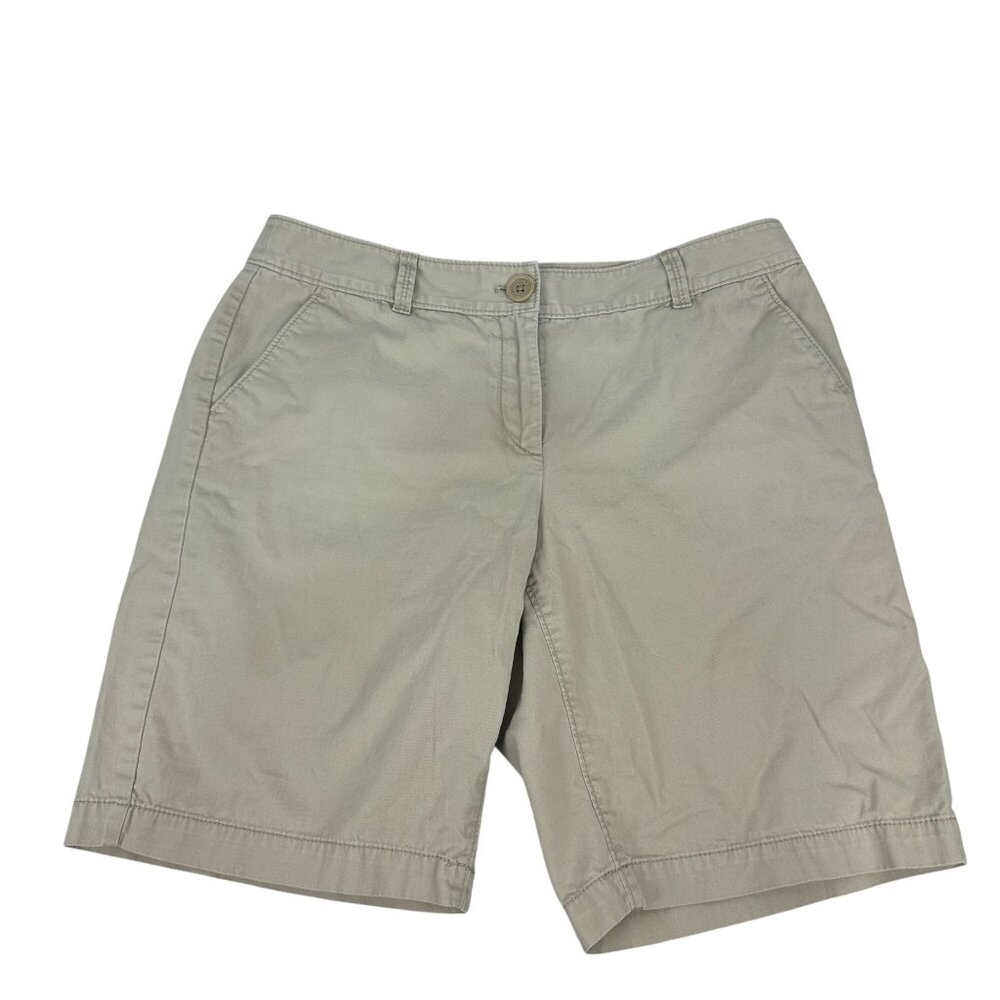 Ann Taylor Loft Womens Curvy Fit Khaki Cotton Shorts Size 6